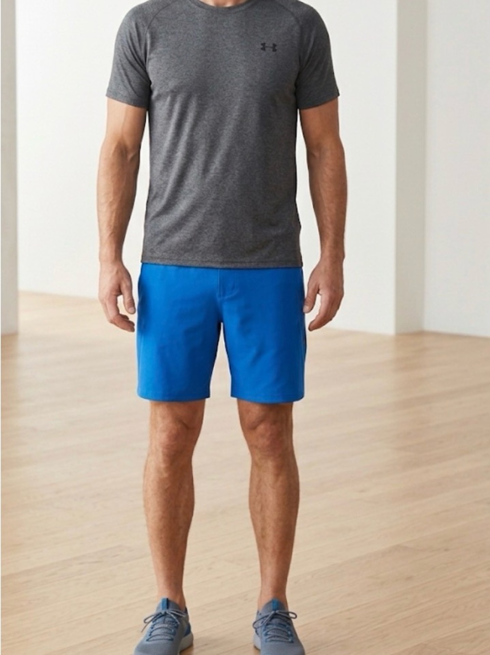 Under Armour Men's Tech T-Shirt & Royal Blue Athletic Shorts Set (XXXL)